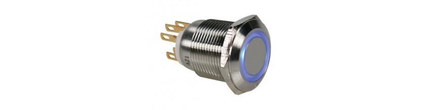 Lot De 3 Boutons-poussoirs Momentanés En Acier Inox - 19 Mm - IP65 étanche - Tension 12V/24V/125V/250V - Pour Voiture, SUV - 6